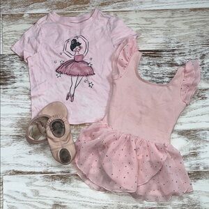 3T Ballet Bundle: Leotard, slippers and ballerina t shirt